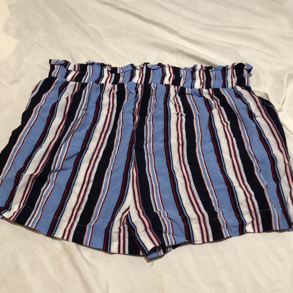 Striped blue flowing shorts - Picture 2 of 2